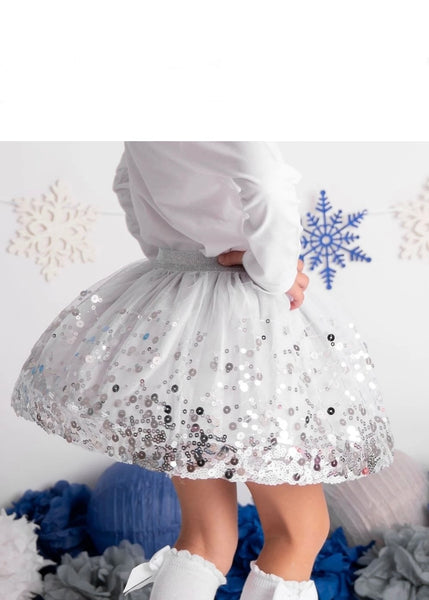 girls silver sequin tutu
