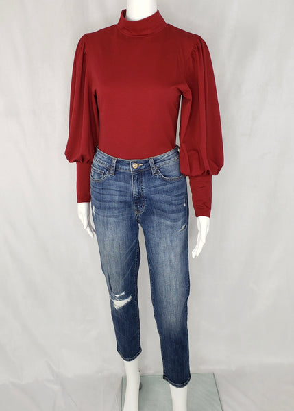 puff sleeve jersey bodysuit