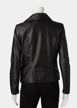 Load image into Gallery viewer, faux leather drape jacket
