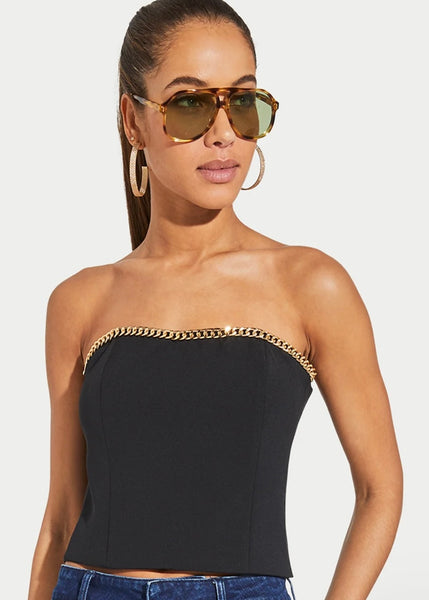 crepe chain detail bustier