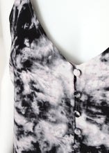 Load image into Gallery viewer, black tie dye button cami
