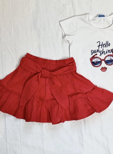 red bow ruffle skirt-girls
