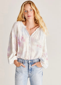 watercolor print blouse