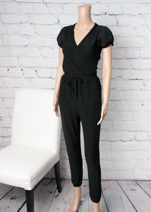 puff seeve knit jumpsuit