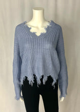 Load image into Gallery viewer, distressed v neck sweater
