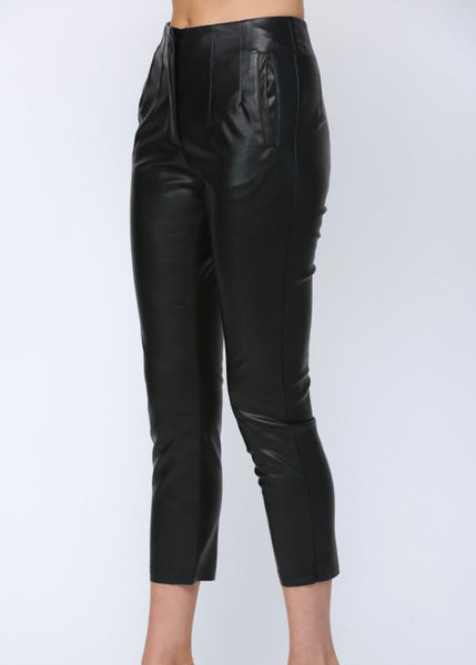 pleat vegan leather pant 9