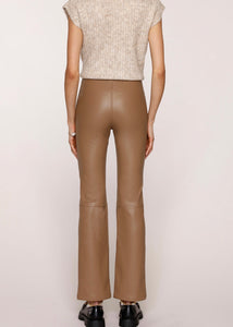 faux leather crop flare pant
