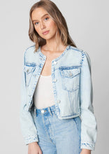 Load image into Gallery viewer, puff sleeve denim jacket
