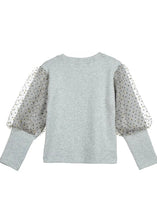 Load image into Gallery viewer, girls mesh dot sleeves sweatshirt -  toddler
