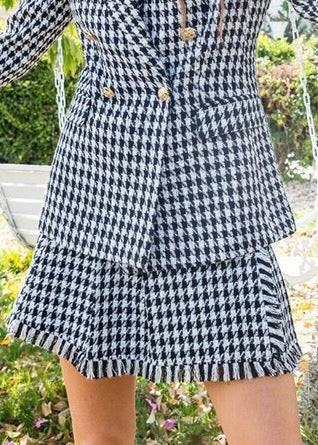 womens tweed check mini skirt