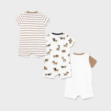 Load image into Gallery viewer, baby tan puppies romper
