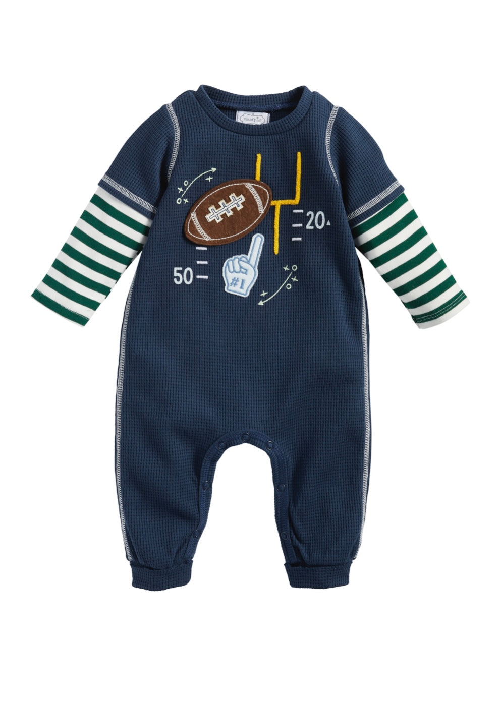 baby football waffle jumpsuit