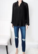 Load image into Gallery viewer, pleated mock neck blouse
