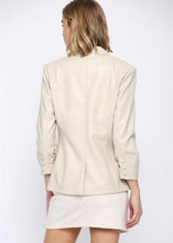 Load image into Gallery viewer, ruched vegan leather blazer
