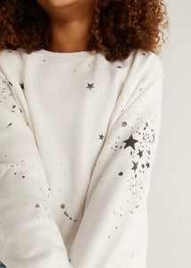 girls splatter star sweatshirt