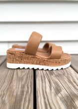Load image into Gallery viewer, 2 band platform wedge sandal
