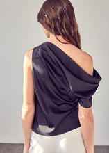 Load image into Gallery viewer, drapey one shoulder satin top

