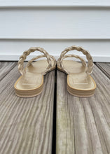 Load image into Gallery viewer, 2 braided metallic flat sandal
