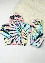 Load image into Gallery viewer, girls bright swirl tie dye hoodie
