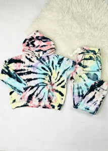 girls bright swirl tie dye hoodie