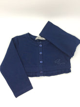 Load image into Gallery viewer, navy jersey cardigan - baby girls
