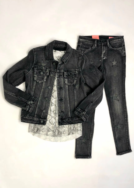 girls star patch denim skinny