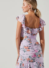 Load image into Gallery viewer, ruched chiffon floral midi dress
