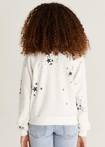 girls splatter star sweatshirt