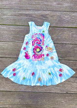 Load image into Gallery viewer, girls tie dye good vibes dress
