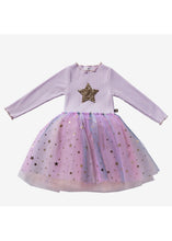 Load image into Gallery viewer, girls multi star long sleeve tutu dress
