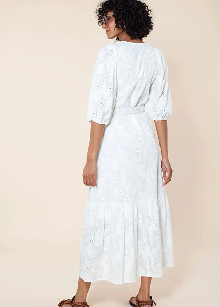 half sleeve eyelet maxi dress