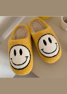 smiley fuzzy slipper