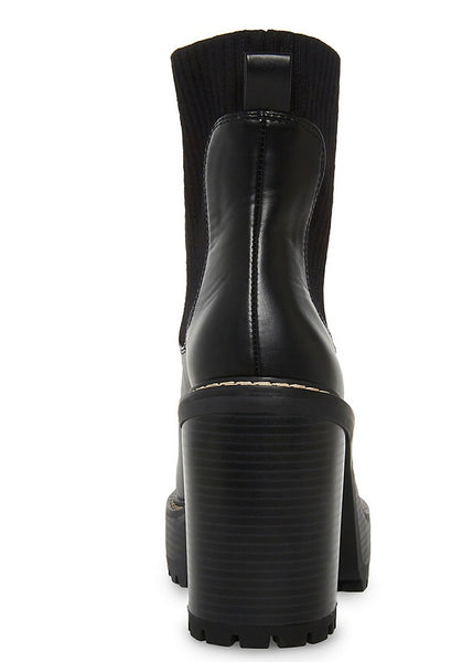 stack heel sock liner bootie