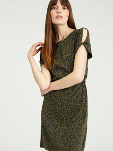 leopard short sleeve tshirt dress