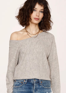 asymmetrical marled sweater