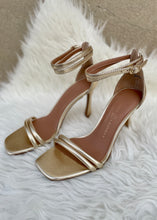 Load image into Gallery viewer, strappy metallic heel
