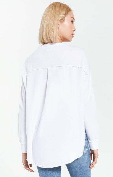 v neck french terry weekender top