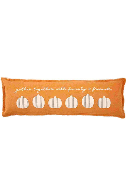 long pumpkin applique pillow