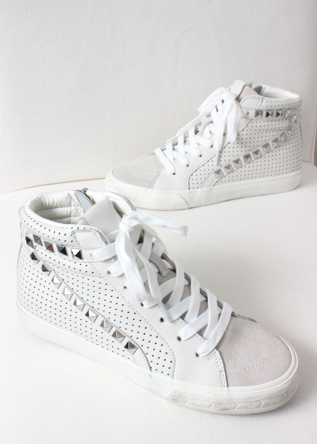 high top sneaker with studs