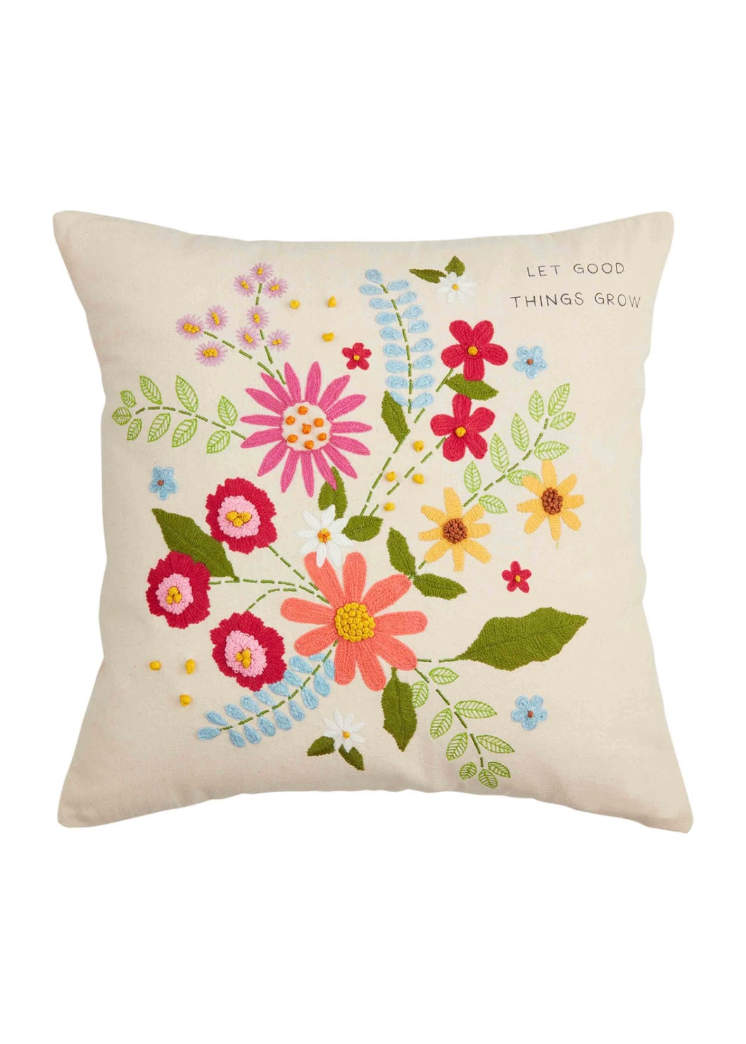 Let good floral canvas pillow
