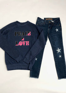 girls peace & love sweatshirt
