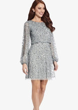 Load image into Gallery viewer, long sleeve beaded cocktail dress
