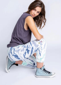 tie dye embroidered jogger