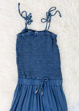 Load image into Gallery viewer, tween smocked chambray jumpsuit
