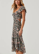Load image into Gallery viewer, chiffon ruched floral midi dress
