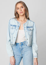 Load image into Gallery viewer, puff sleeve denim jacket
