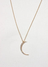 Load image into Gallery viewer, crescent moon cz necklace
