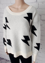 Load image into Gallery viewer, crew neck lightening bolt sweater
