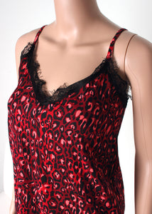 leopard cami with lace trim