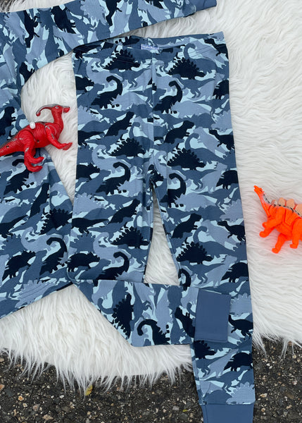 boys dino camo 2pc pj set